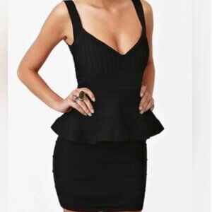Nasty Gal l Wow Couture l Little Black Peplum Dress l Size Small